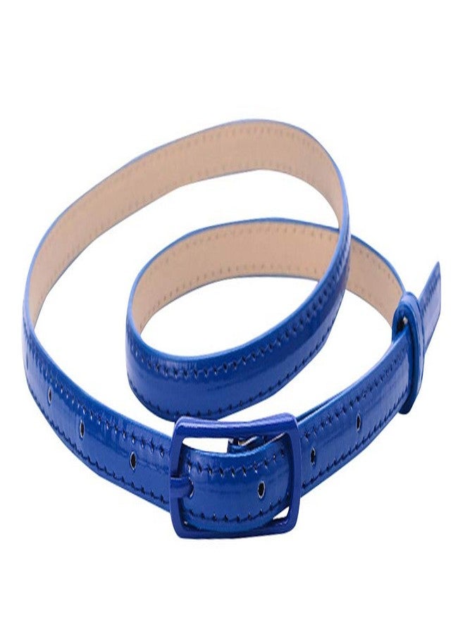 Selighting Women's Solid Color Faux Leather Skinny Belts for Dresses (One Size, Royal Blue) - Image 1